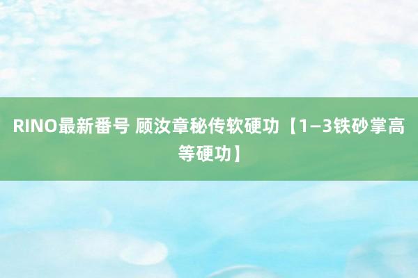 RINO最新番号 顾汝章秘传软硬功【1—3铁砂掌高等硬功】