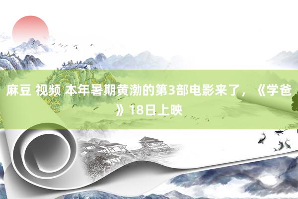 麻豆 视频 本年暑期黄渤的第3部电影来了，《学爸》18日上映