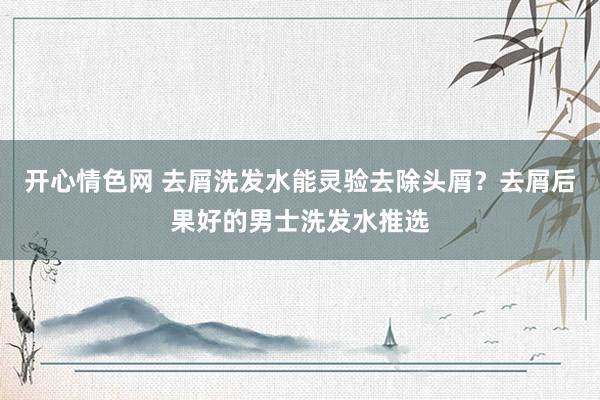 开心情色网 去屑洗发水能灵验去除头屑？去屑后果好的男士洗发水推选