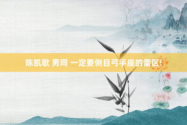 陈凯歌 男同 一定要侧目弓手座的雷区!