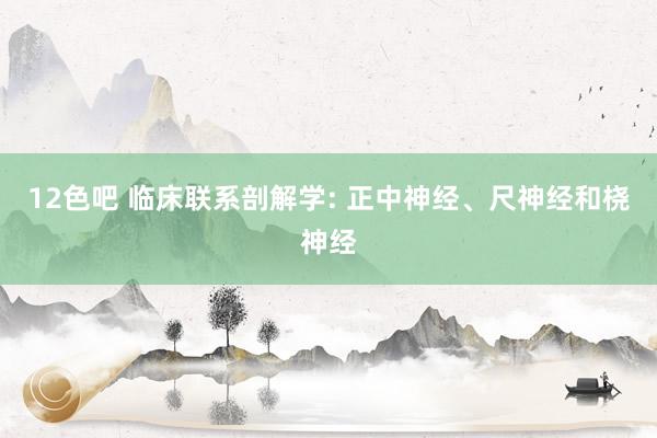 12色吧 临床联系剖解学: 正中神经、尺神经和桡神经