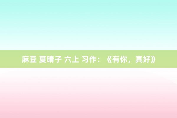 麻豆 夏晴子 六上 习作：《有你，真好》