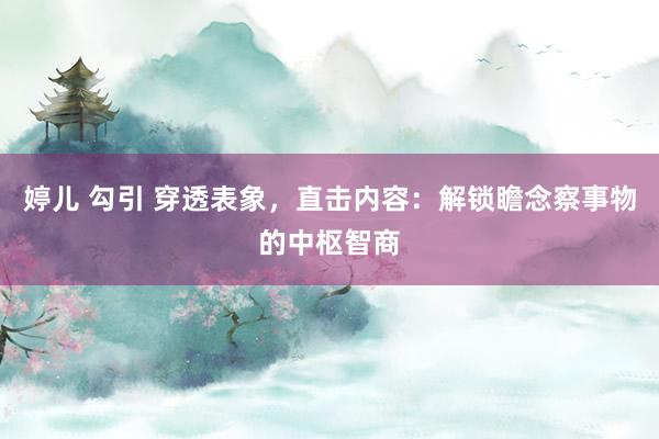 婷儿 勾引 穿透表象，直击内容：解锁瞻念察事物的中枢智商