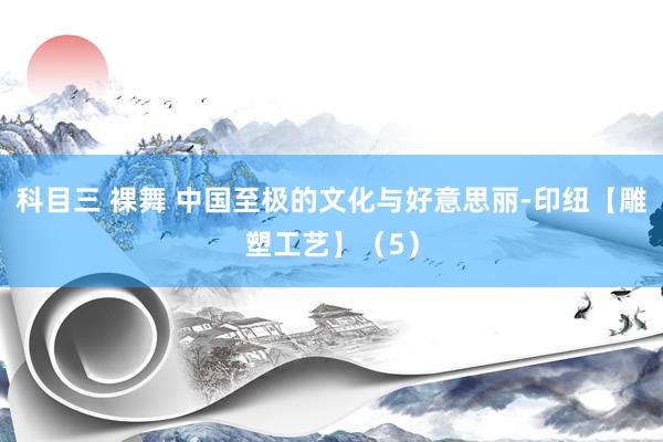 科目三 裸舞 中国至极的文化与好意思丽-印纽【雕塑工艺】（5）