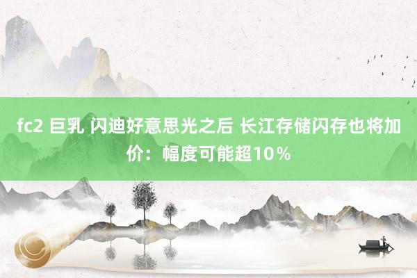 fc2 巨乳 闪迪好意思光之后 长江存储闪存也将加价：幅度可能超10％