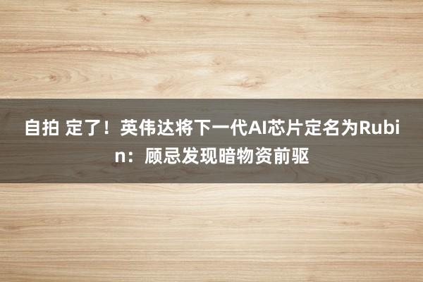 自拍 定了！英伟达将下一代AI芯片定名为Rubin：顾忌发现暗物资前驱